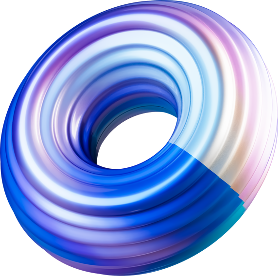 3D Holographic Torus Shape Illustration